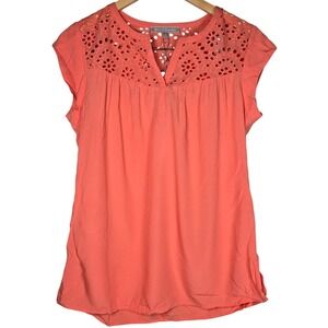 Daniel Rainn‎ Kiara Notch Neck Eyelet Detail Top XS NWT
